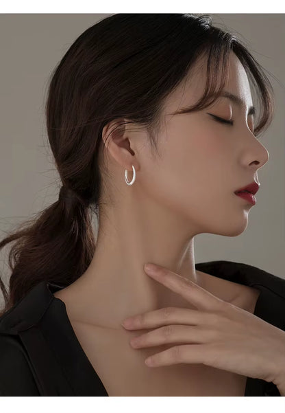 925 Sterling Silver Hot Sale Korean round Earrings Simple Temperament Exquisite Hot Semale Sexy Jewelry Gift