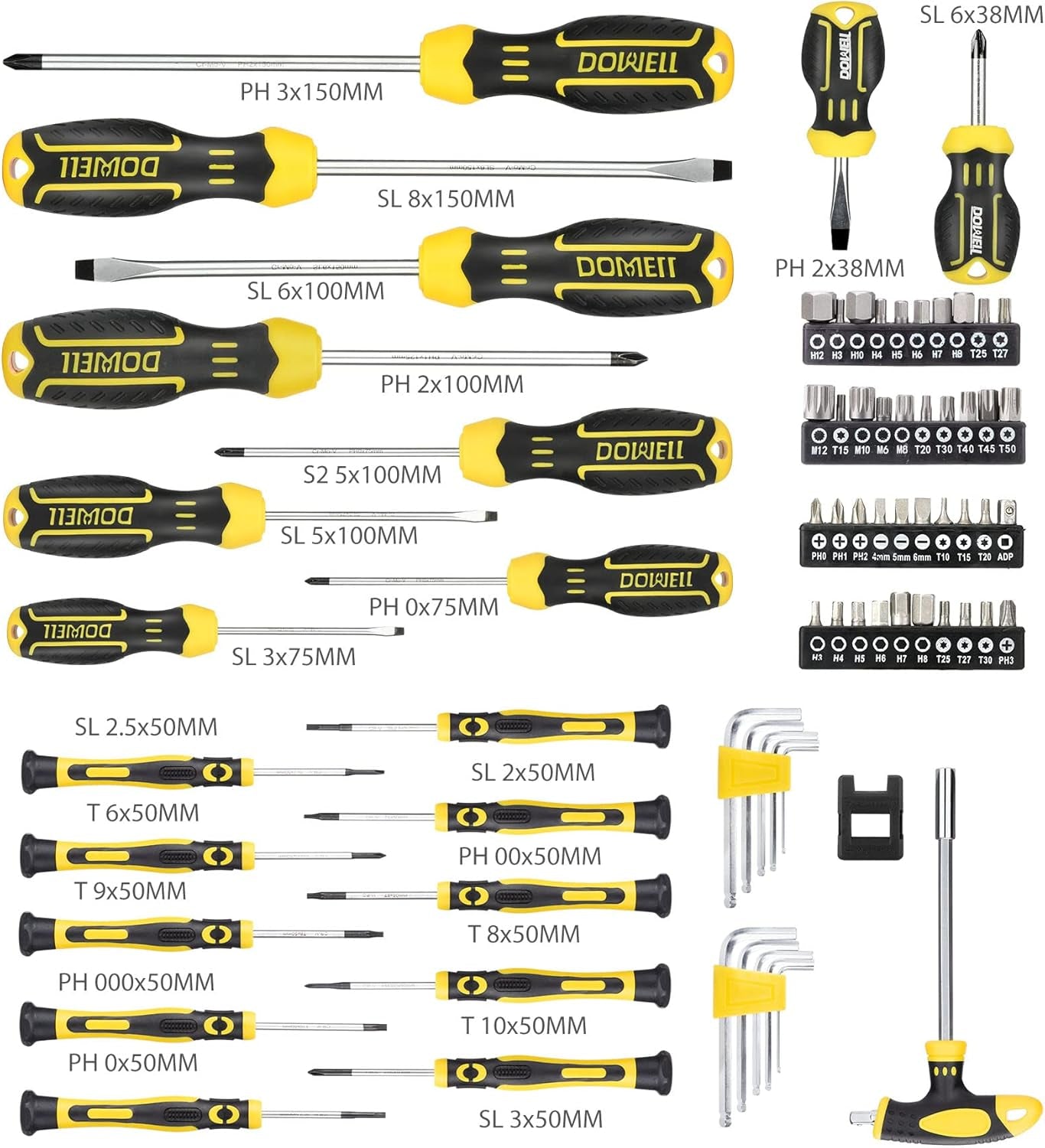 Magnetic Screwdriver Set Slotted/Phillips/Torx 108-Piece Stubby Screwdriver Mini Precision Screwdriver Bits Set Hex Key Set M…