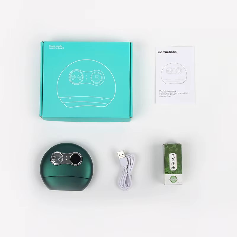 Rechargeable Handheld Lifting Heated Chin Neck Face Eye Skin Facial Gua Sha Device Home Use Beauty Device