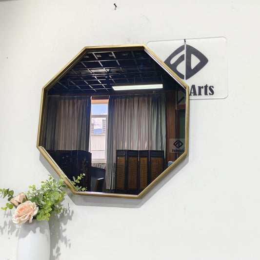 40Cm Nordic Retro Light Luxury Octagon Mirror Creative Fashion Simple Special-Shaped Decoration Hanging Mirror