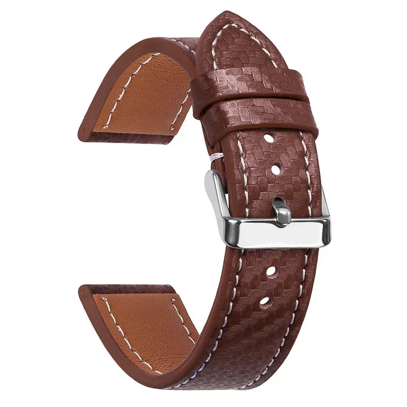 Carbon Fiber Leather Watchbands Calfskin Replace Wristwatch Straps 18Mm 20Mm 22Mm 24Mm Watch Accessory Men Women Soft Watchband
